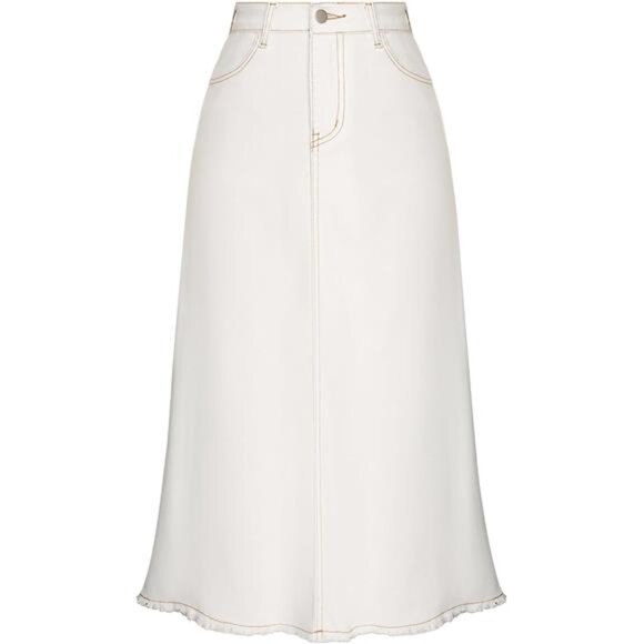 Retro Denim Skirts for Women White - Picture 1 of 6